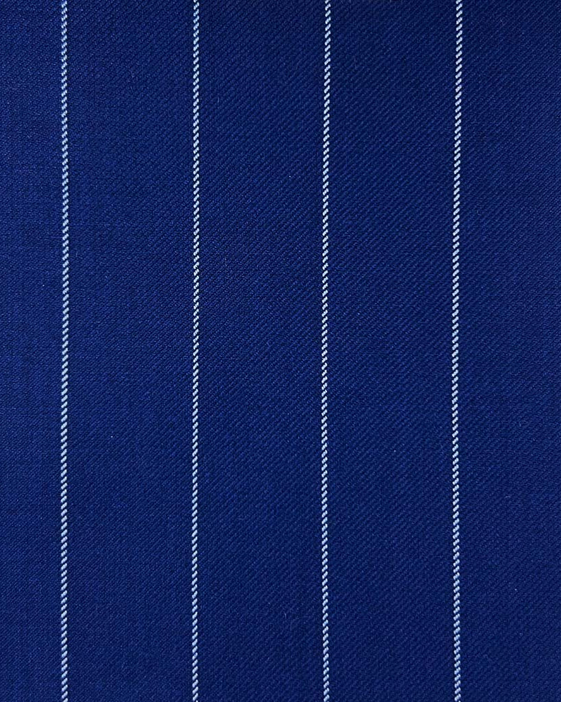 Westwood Hart Online Custom Hand Tailor Suits Sportcoats Trousers Waistcoats Overcoats Royal Blue With 3/4" Wide Pinstripes