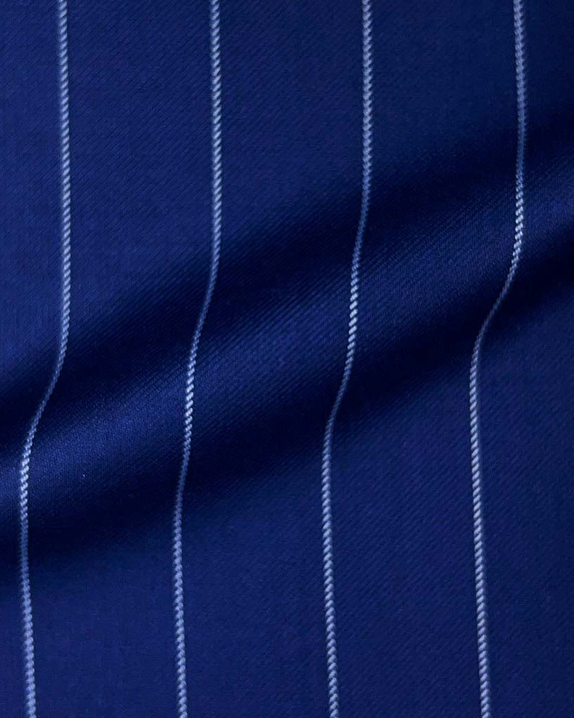 Westwood Hart Online Custom Hand Tailor Suits Sportcoats Trousers Waistcoats Overcoats Royal Blue With 3/4" Wide Pinstripes
