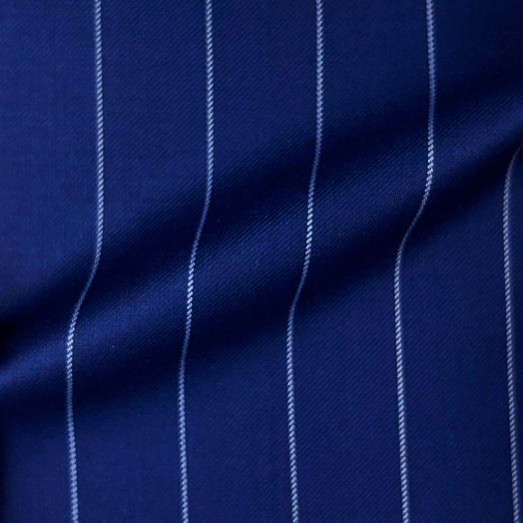 Westwood Hart Online Custom Hand Tailor Suits Sportcoats Trousers Waistcoats Overcoats Royal Blue With 3/4" Wide Pinstripes