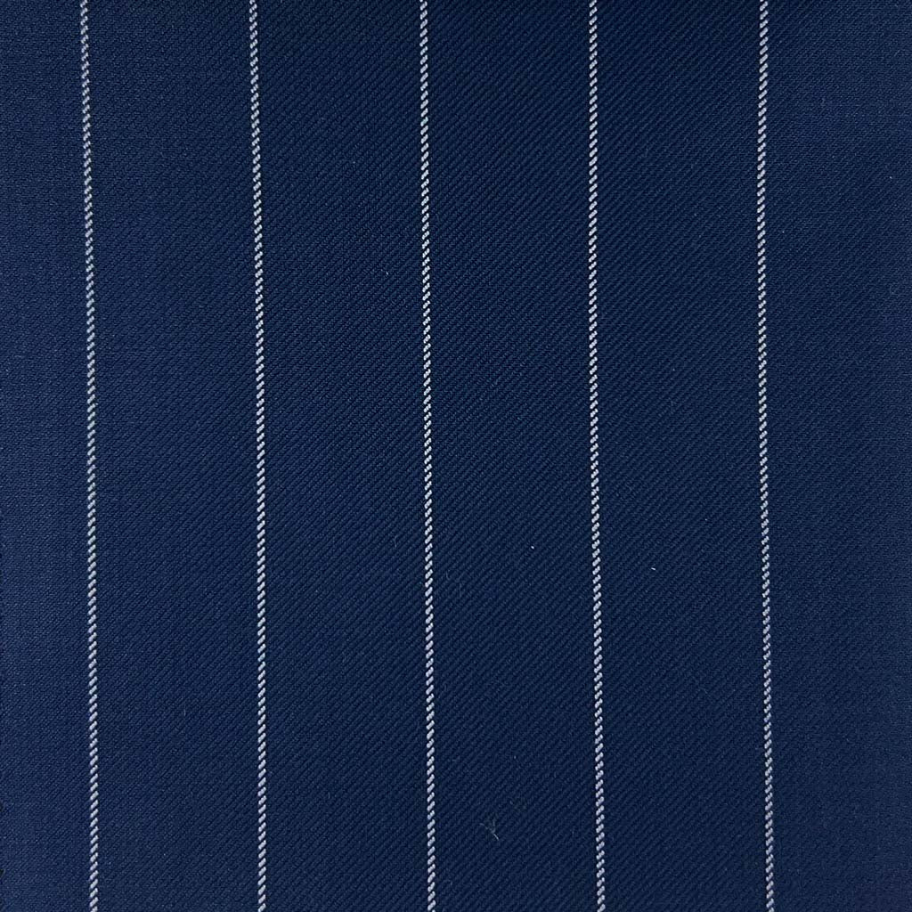 Westwood Hart Online Custom Hand Tailor Suits Sportcoats Trousers Waistcoats Overcoats Navy With 3/4" Wide Pinstripes