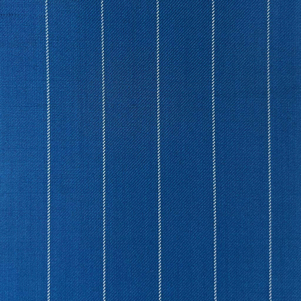 Westwood Hart Online Custom Hand Tailor Suits Sportcoats Trousers Waistcoats Overcoats Baby Blue With 3/4" Wide Pinstripes