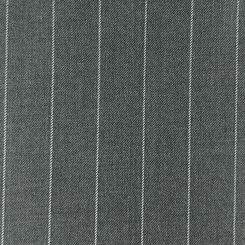 Westwood Hart Online Custom Hand Tailor Suits Sportcoats Trousers Waistcoats Overcoats Heather Grey With 3/4" Wide Pinstripes