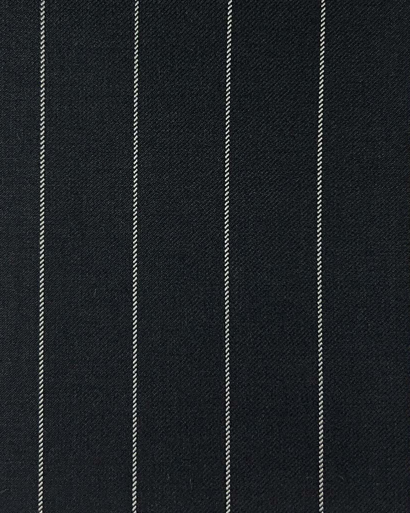 Westwood Hart Online Custom Hand Tailor Suits Sportcoats Trousers Waistcoats Overcoats Black With 3/4" Wide Pinstripes