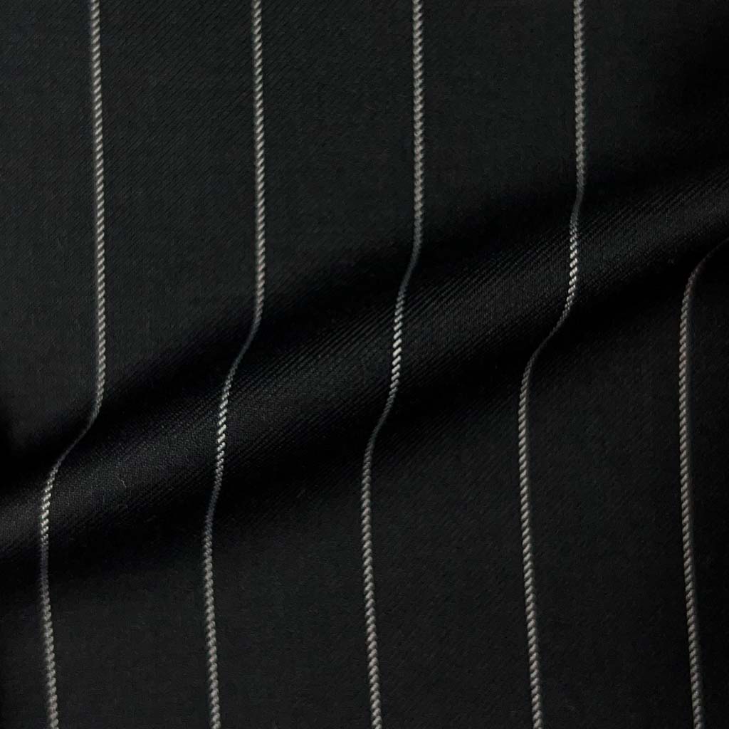Westwood Hart Online Custom Hand Tailor Suits Sportcoats Trousers Waistcoats Overcoats Black With 3/4" Wide Pinstripes