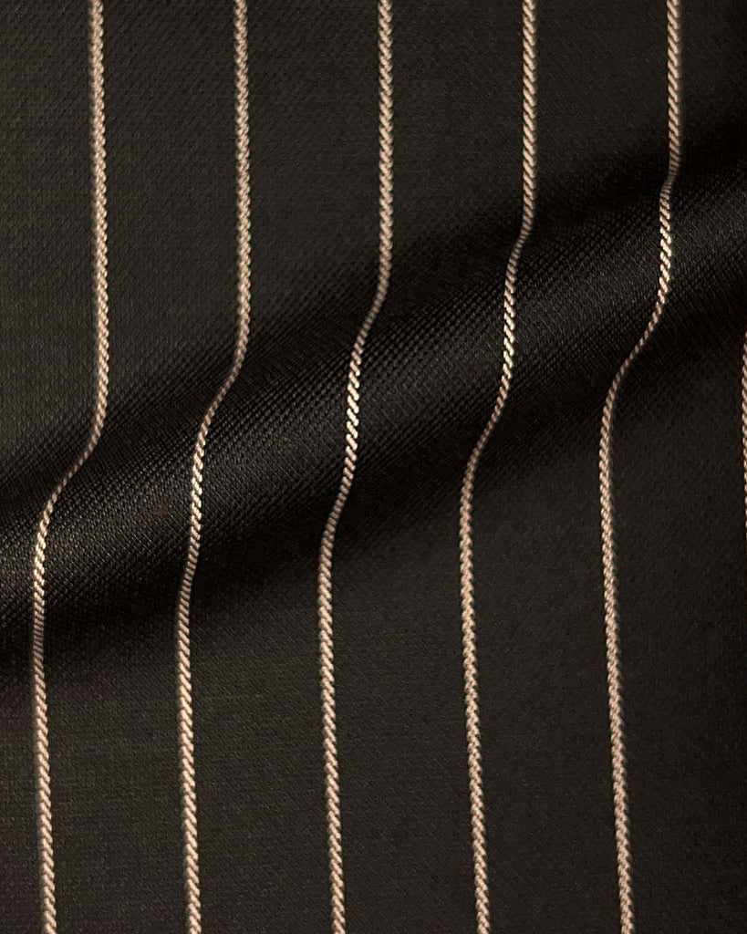 Westwood Hart Online Custom Hand Tailor Suits Sportcoats Trousers Waistcoats Overcoats Chocolate Brown With 3/4" Wide Pinstripes