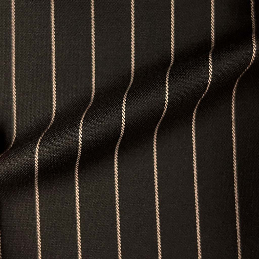 Westwood Hart Online Custom Hand Tailor Suits Sportcoats Trousers Waistcoats Overcoats Chocolate Brown With 3/4" Wide Pinstripes