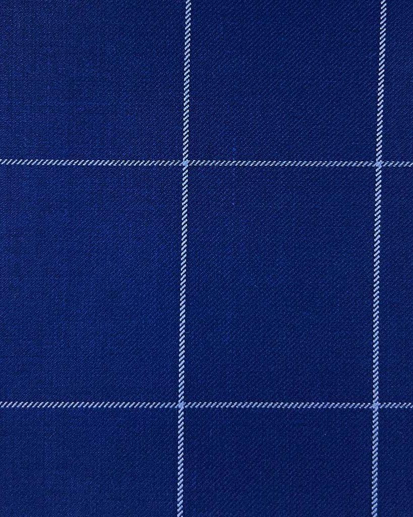 Westwood Hart Online Custom Hand Tailor Suits Sportcoats Trousers Waistcoats Overcoats Royal Blue Windowpane