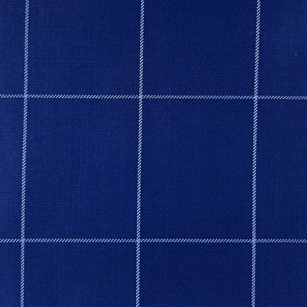 Westwood Hart Online Custom Hand Tailor Suits Sportcoats Trousers Waistcoats Overcoats Royal Blue Windowpane