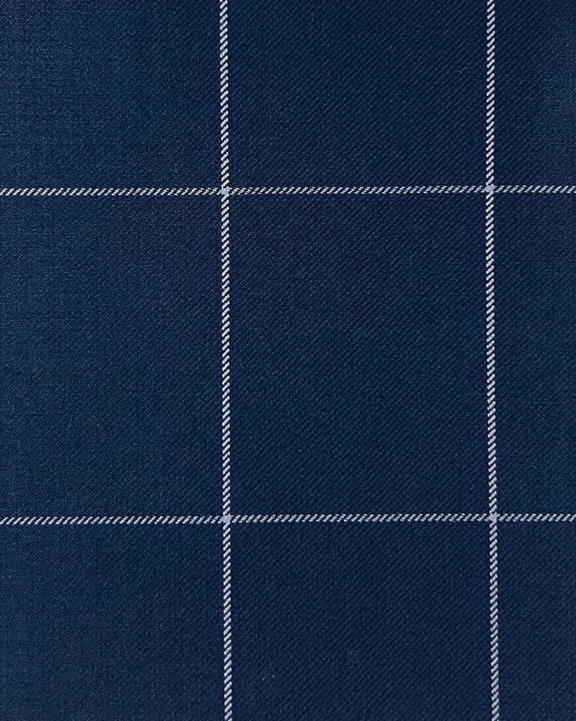 Westwood Hart Online Custom Hand Tailor Suits Sportcoats Trousers Waistcoats Overcoats Prussian Blue Windowpane