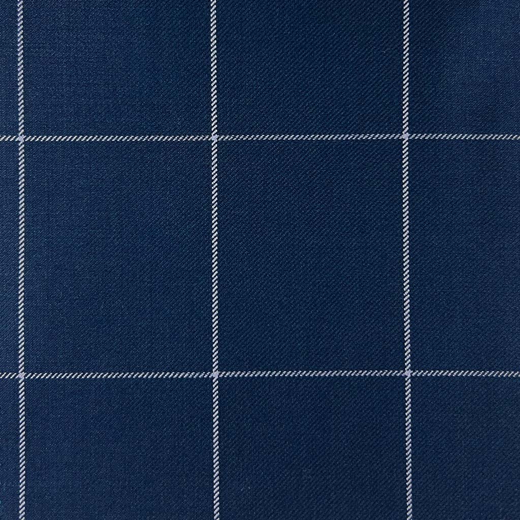 Westwood Hart Online Custom Hand Tailor Suits Sportcoats Trousers Waistcoats Overcoats Prussian Blue Windowpane