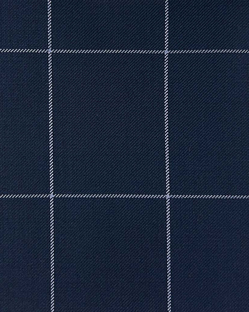 Westwood Hart Online Custom Hand Tailor Suits Sportcoats Trousers Waistcoats Overcoats Space Blue Windowpane