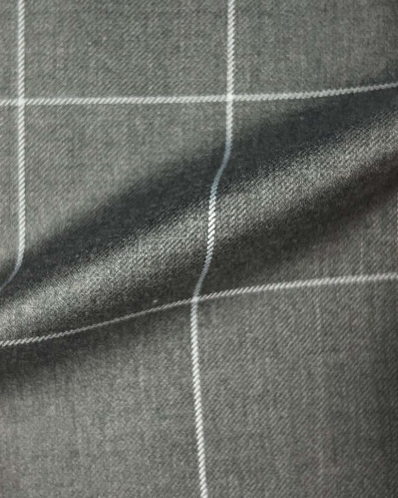 Westwood Hart Online Custom Hand Tailor Suits Sportcoats Trousers Waistcoats Overcoats Heather Grey Windowpane