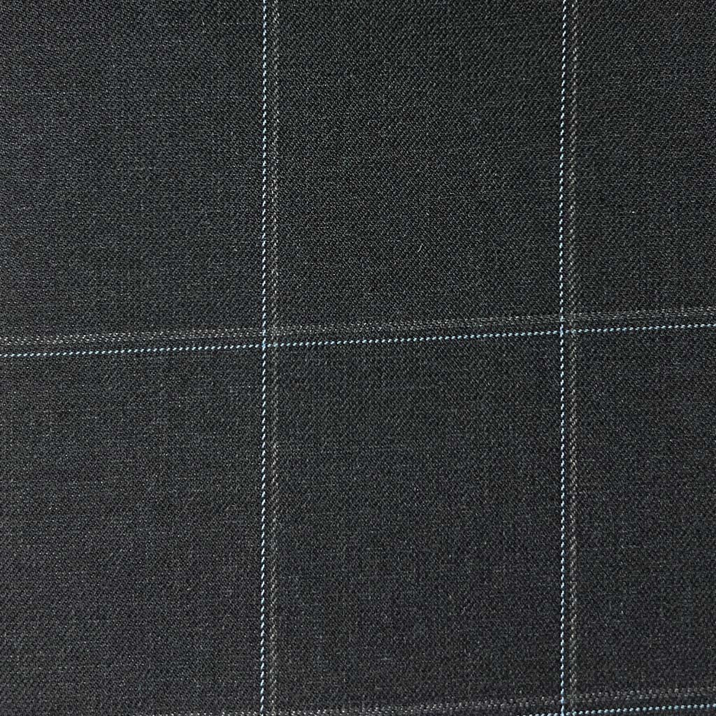 Westwood Hart Online Custom Hand Tailor Suits Sportcoats Trousers Waistcoats Overcoats Dark Grey With Sky Blue And Light Grey Windowpane