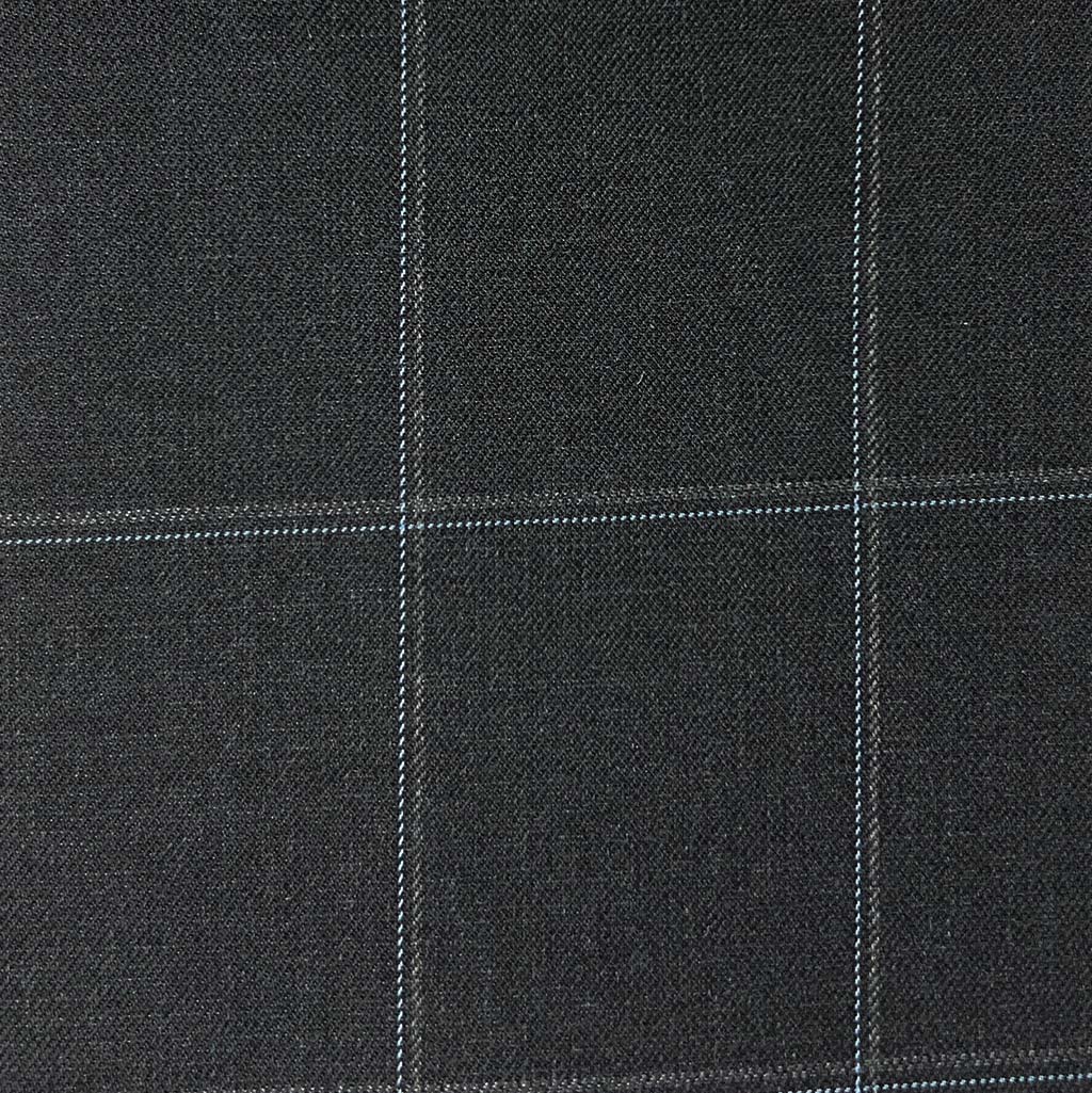 Westwood Hart Online Custom Hand Tailor Suits Sportcoats Trousers Waistcoats Overcoats Dark Grey With Sky Blue And Light Grey Windowpane