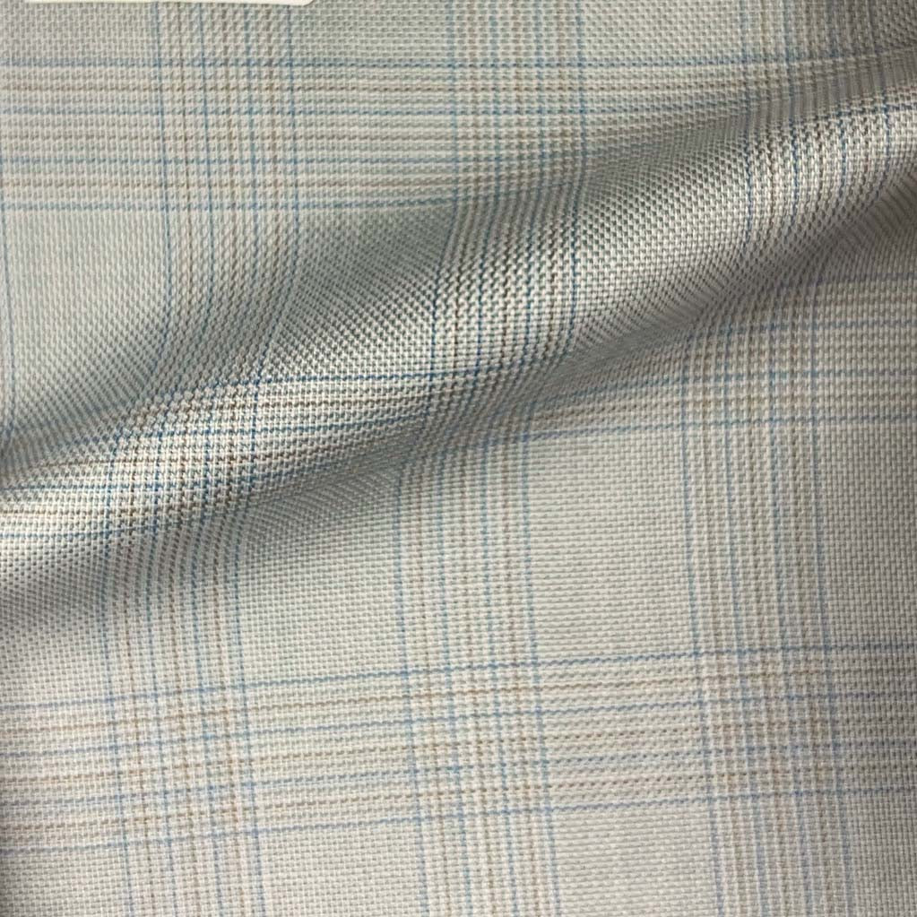 Westwood Hart Online Custom Hand Tailor Suits Sportcoats Trousers Waistcoats Overcoats Light Grey With Blue And Brown Plaid