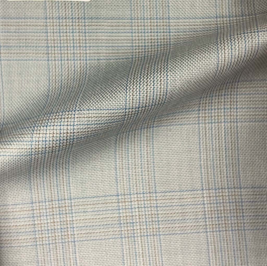 Westwood Hart Online Custom Hand Tailor Suits Sportcoats Trousers Waistcoats Overcoats Light Grey With Blue And Brown Plaid