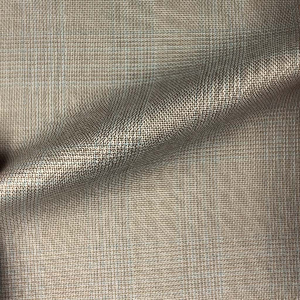 Westwood Hart Online Custom Hand Tailor Suits Sportcoats Trousers Waistcoats Overcoats Sand With Blue Plaid