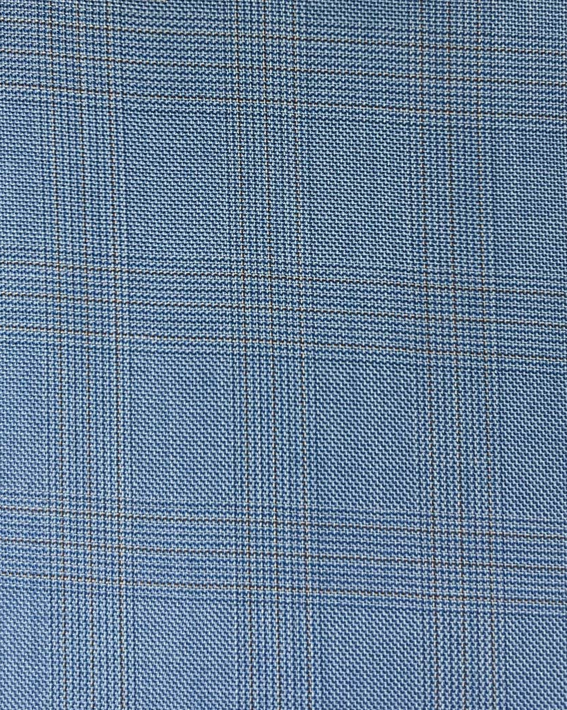 Westwood Hart Online Custom Hand Tailor Suits Sportcoats Trousers Waistcoats Overcoats Baby Blue With Brown Plaid