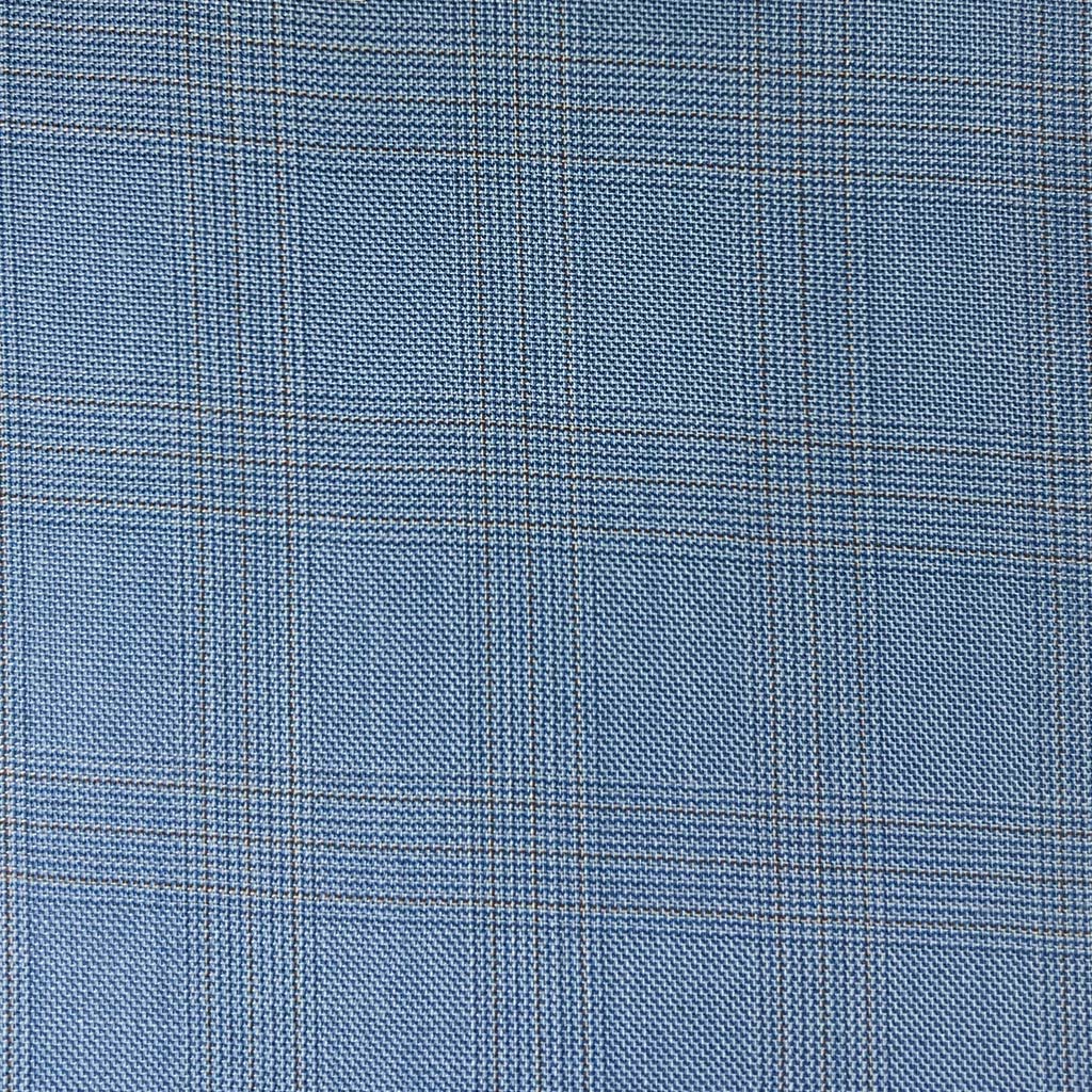 Westwood Hart Online Custom Hand Tailor Suits Sportcoats Trousers Waistcoats Overcoats Baby Blue With Brown Plaid