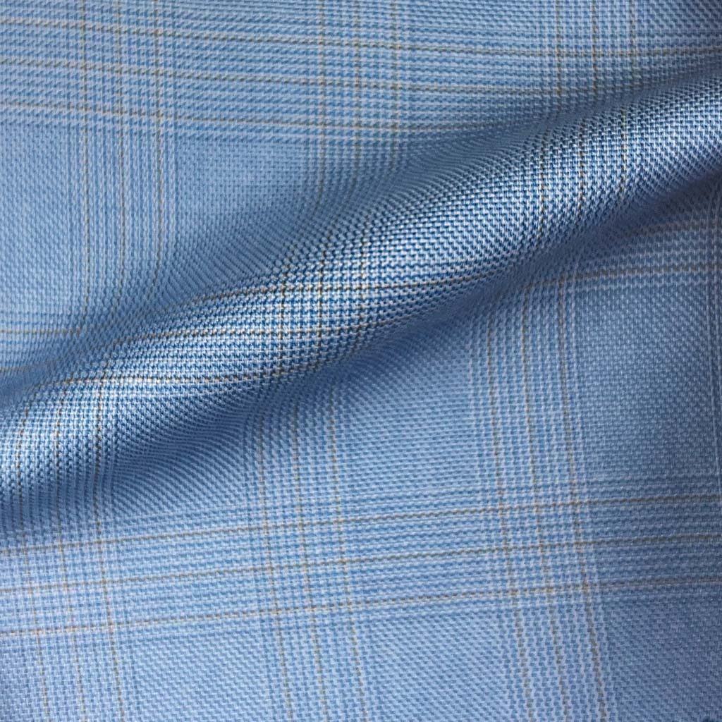 Westwood Hart Online Custom Hand Tailor Suits Sportcoats Trousers Waistcoats Overcoats Baby Blue With Brown Plaid