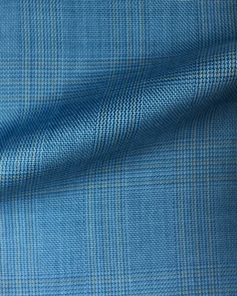Westwood Hart Online Custom Hand Tailor Suits Sportcoats Trousers Waistcoats Overcoats Turquoise Blue With Pastel Brown Plaid