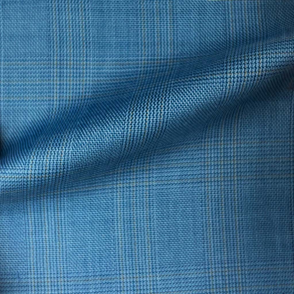 Westwood Hart Online Custom Hand Tailor Suits Sportcoats Trousers Waistcoats Overcoats Turquoise Blue With Pastel Brown Plaid