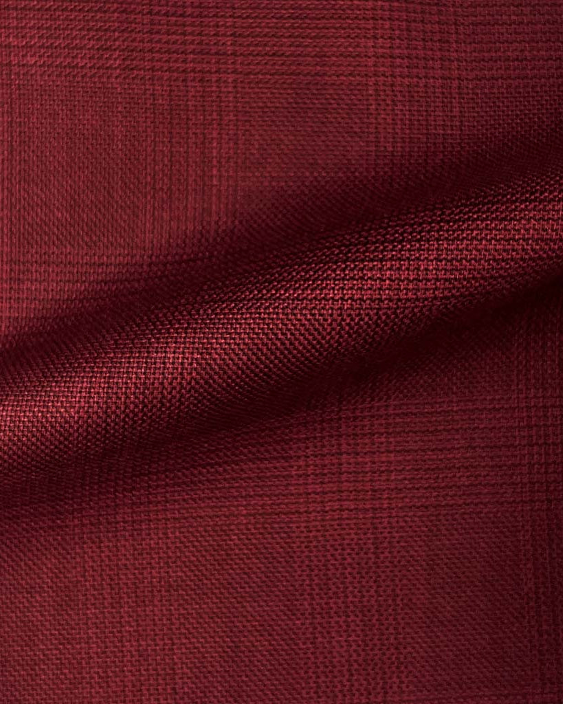 Westwood Hart Online Custom Hand Tailor Suits Sportcoats Trousers Waistcoats Overcoats Cherry Red Self Plaid Design