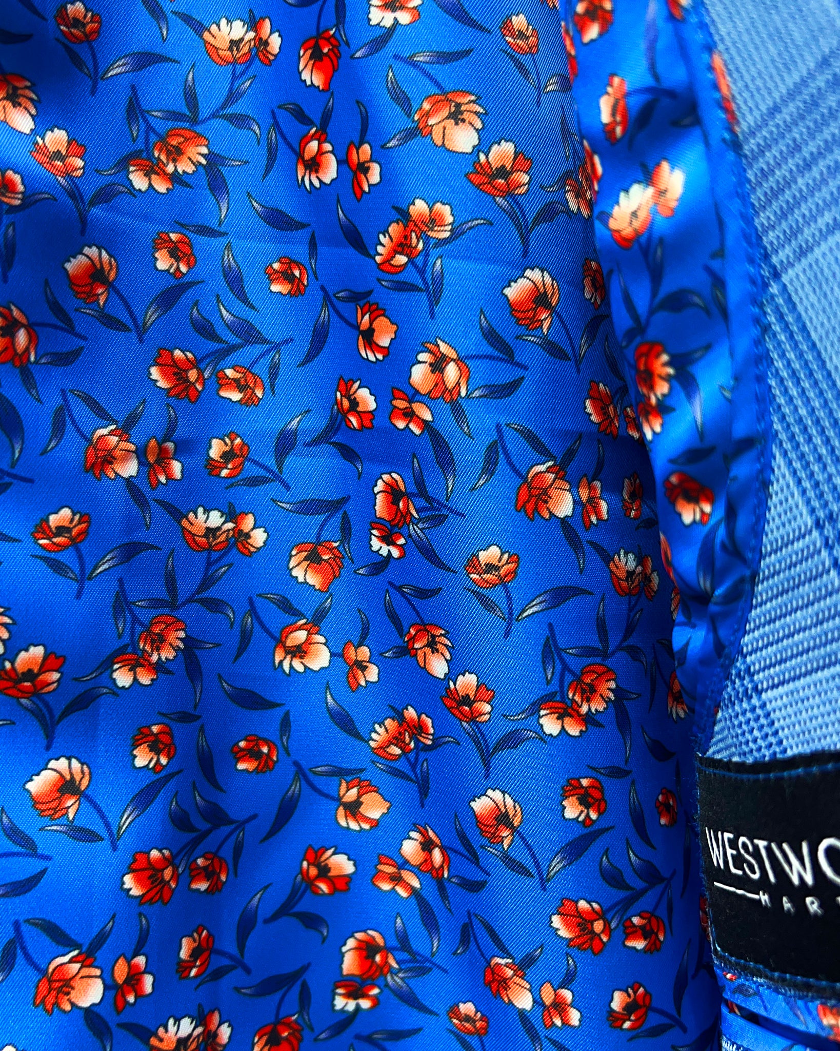 Westwood Hart Online Custom Hand Tailor Suits Sportcoats Trousers Waistcoats Overcoats Electric Blue Self Plaid Design