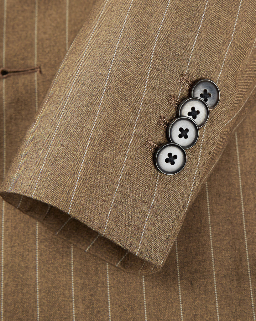 Westwood Hart Online Custom Hand Tailor Suits Sportcoats Trousers Waistcoats Overcoats Brown Pinstripes