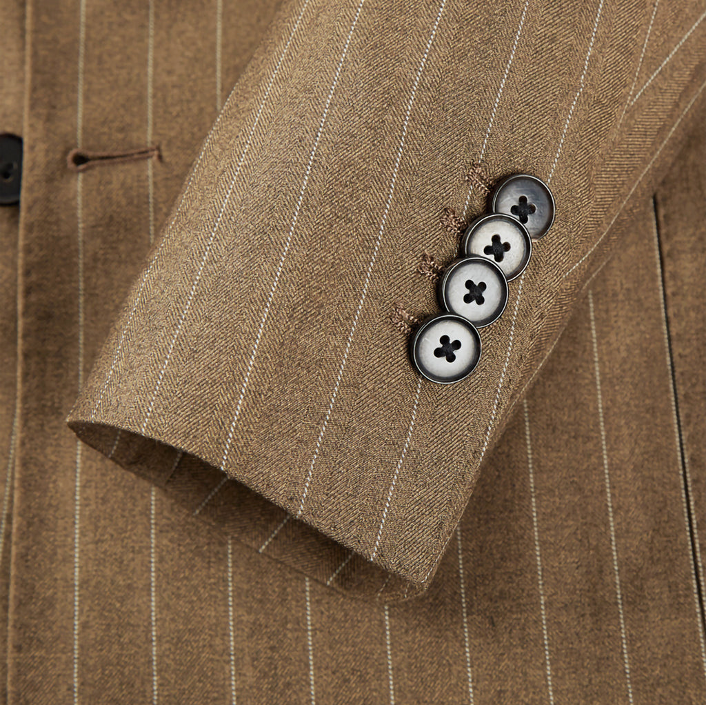Westwood Hart Online Custom Hand Tailor Suits Sportcoats Trousers Waistcoats Overcoats Brown Pinstripes