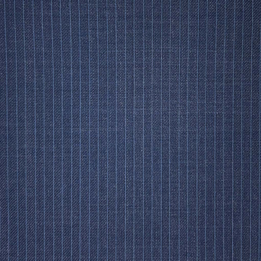 Westwood Hart Online Custom Hand Tailor Suits Sportcoats Trousers Waistcoats Overcoats Steel Blue Narrow Pinstripes