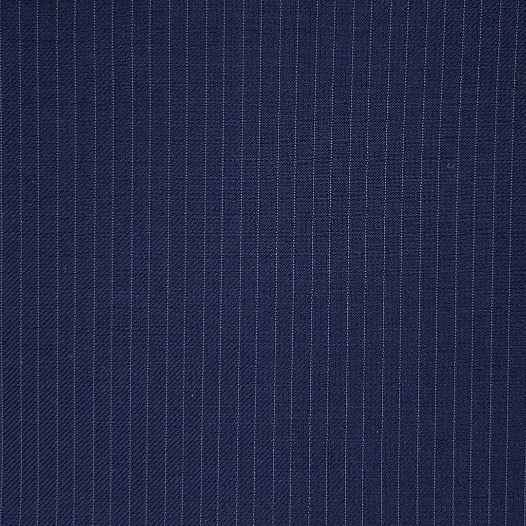 Westwood Hart Online Custom Hand Tailor Suits Sportcoats Trousers Waistcoats Overcoats Steel Blue Narrow Pinstripes