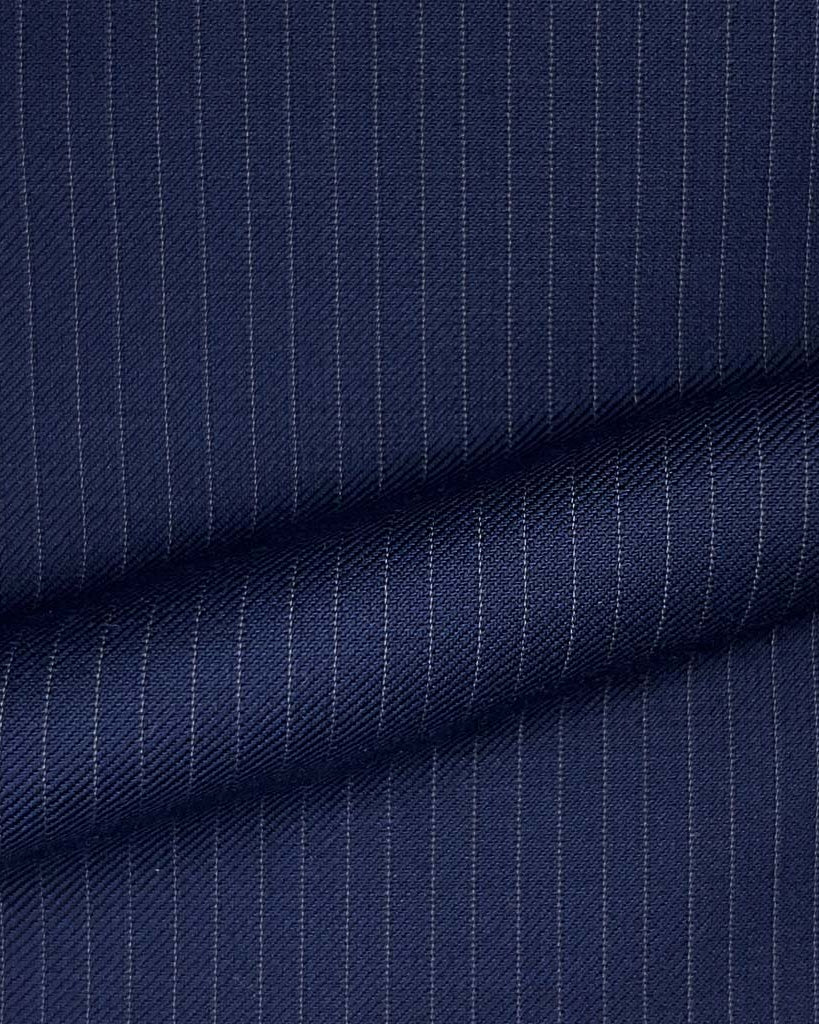 Westwood Hart Online Custom Hand Tailor Suits Sportcoats Trousers Waistcoats Overcoats Navy Narrow Pinstripes