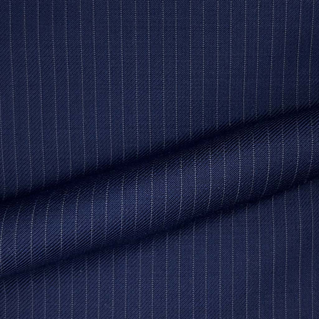 Westwood Hart Online Custom Hand Tailor Suits Sportcoats Trousers Waistcoats Overcoats Navy Narrow Pinstripes