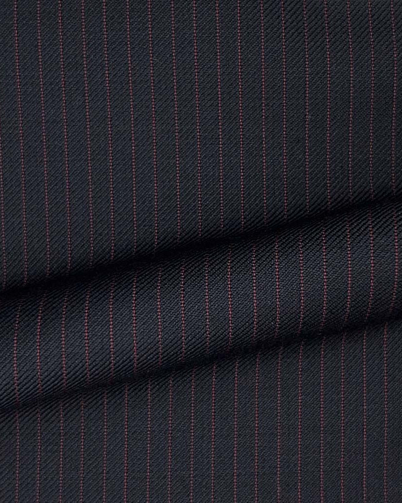 Westwood Hart Online Custom Hand Tailor Suits Sportcoats Trousers Waistcoats Overcoats Black With Red Narrow Pinstripes