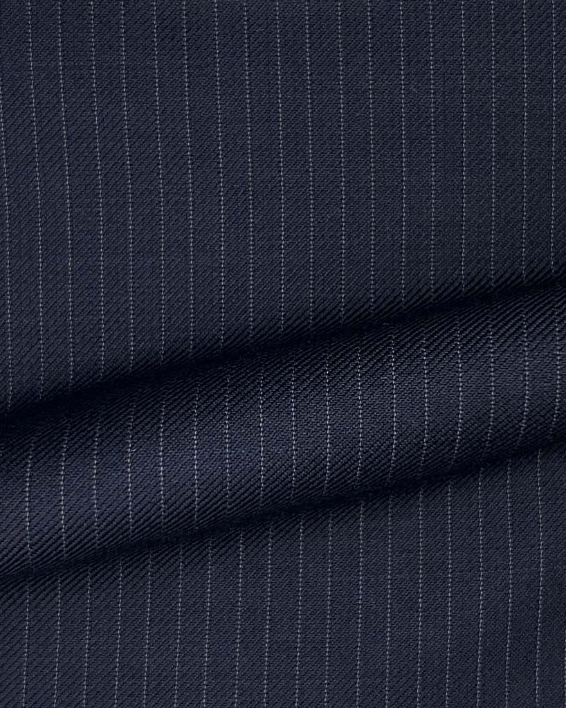 Westwood Hart Online Custom Hand Tailor Suits Sportcoats Trousers Waistcoats Overcoats Navy Narrow Pinstripes