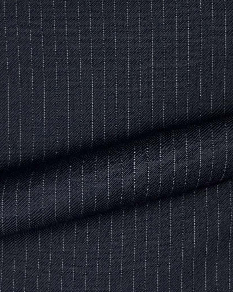 Westwood Hart Online Custom Hand Tailor Suits Sportcoats Trousers Waistcoats Overcoats Midnight Blue Narrow Pinstripes