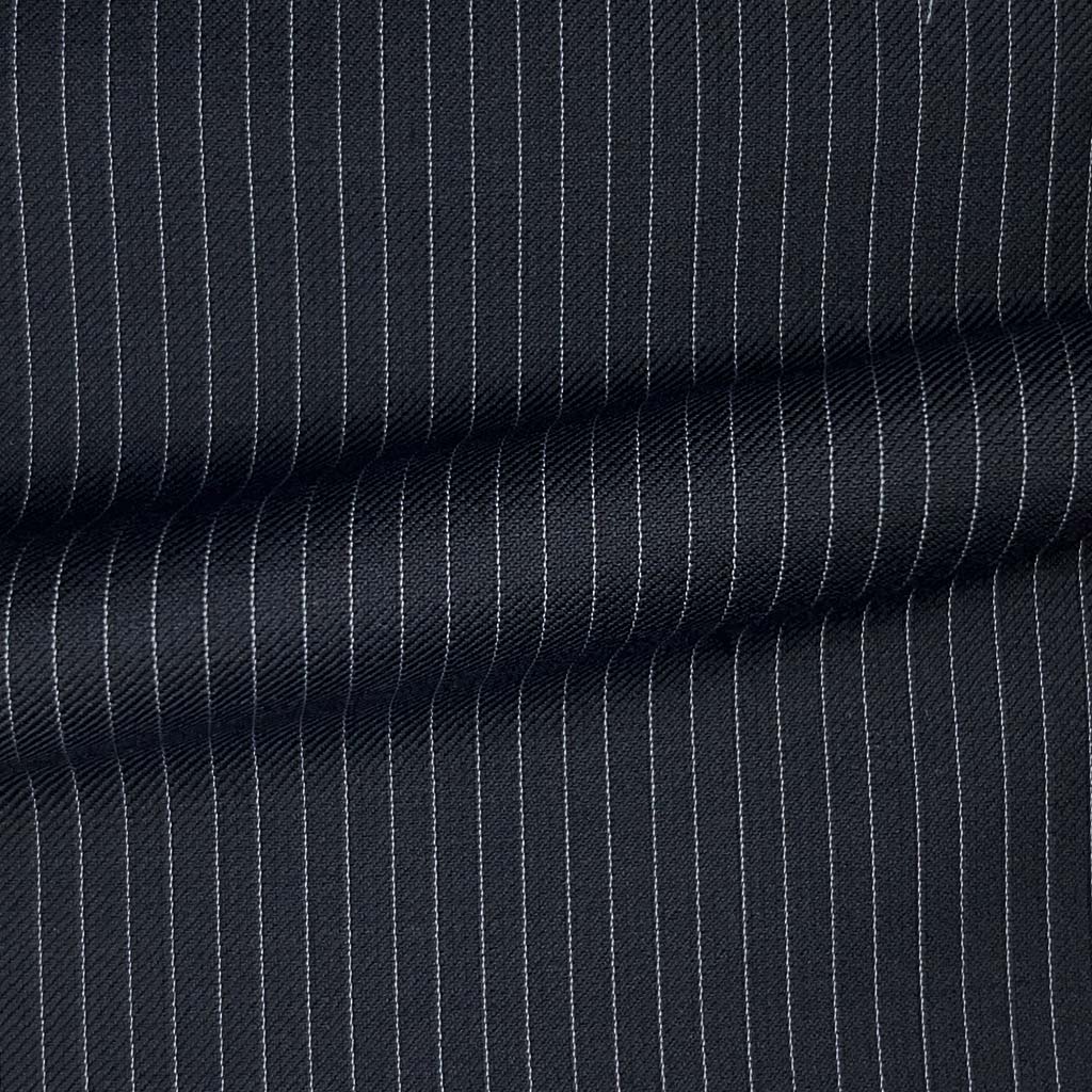 Westwood Hart Online Custom Hand Tailor Suits Sportcoats Trousers Waistcoats Overcoats Midnight Blue Narrow Pinstripes