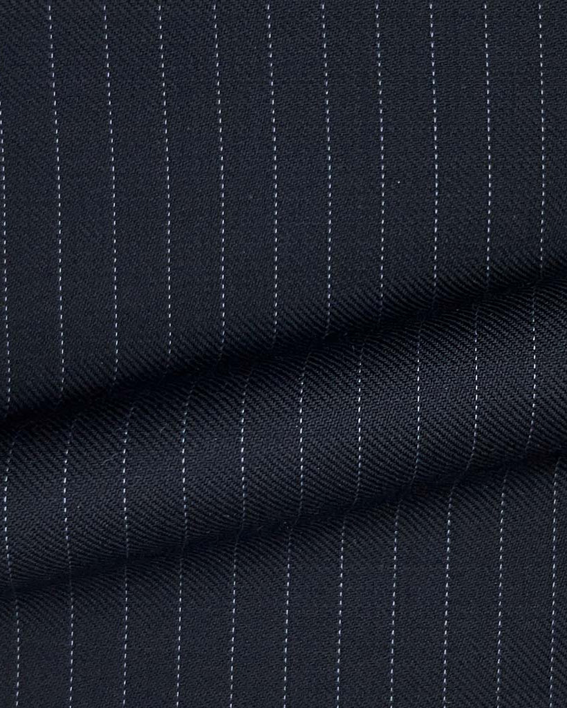 Westwood Hart Online Custom Hand Tailor Suits Sportcoats Trousers Waistcoats Overcoats Midnight Blue With Blue Pinstripes