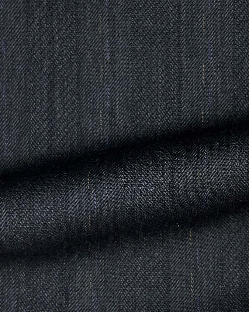 Westwood Hart Online Custom Hand Tailor Suits Sportcoats Trousers Waistcoats Overcoats Dark Grey Self Textured With Dotted Stripes