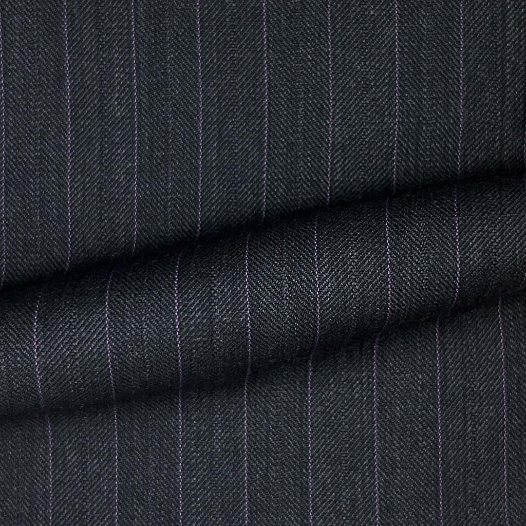 Westwood Hart Online Custom Hand Tailor Suits Sportcoats Trousers Waistcoats Overcoats Charcoal Grey Herringbone With Magenta Pinstripes