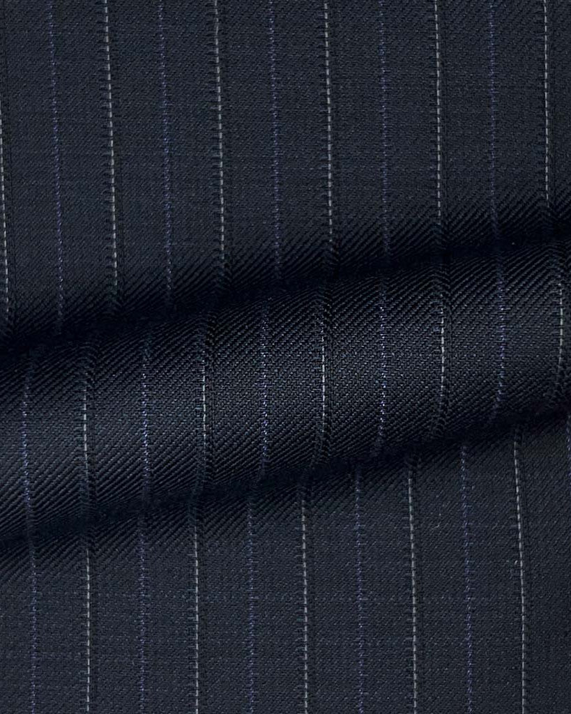 Westwood Hart Online Custom Hand Tailor Suits Sportcoats Trousers Waistcoats Overcoats Midnight Blue With Silver And Lilac Pinstripes