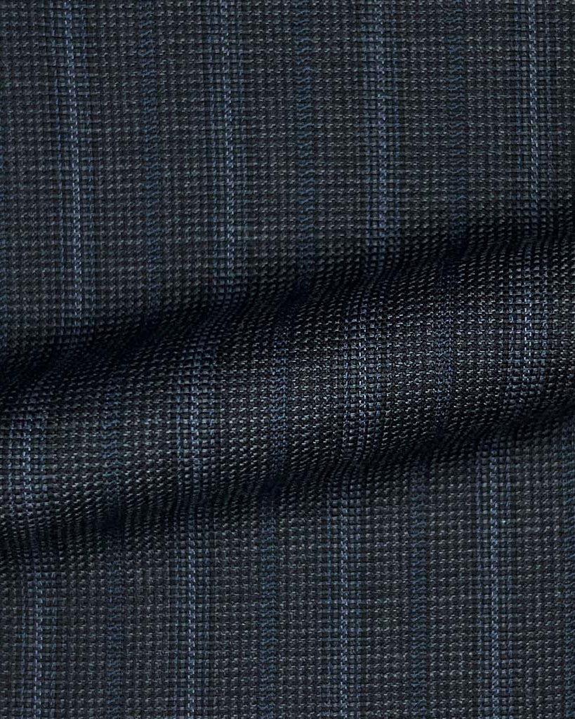 Westwood Hart Online Custom Hand Tailor Suits Sportcoats Trousers Waistcoats Overcoats Dark Grey With Blue Pinstripes