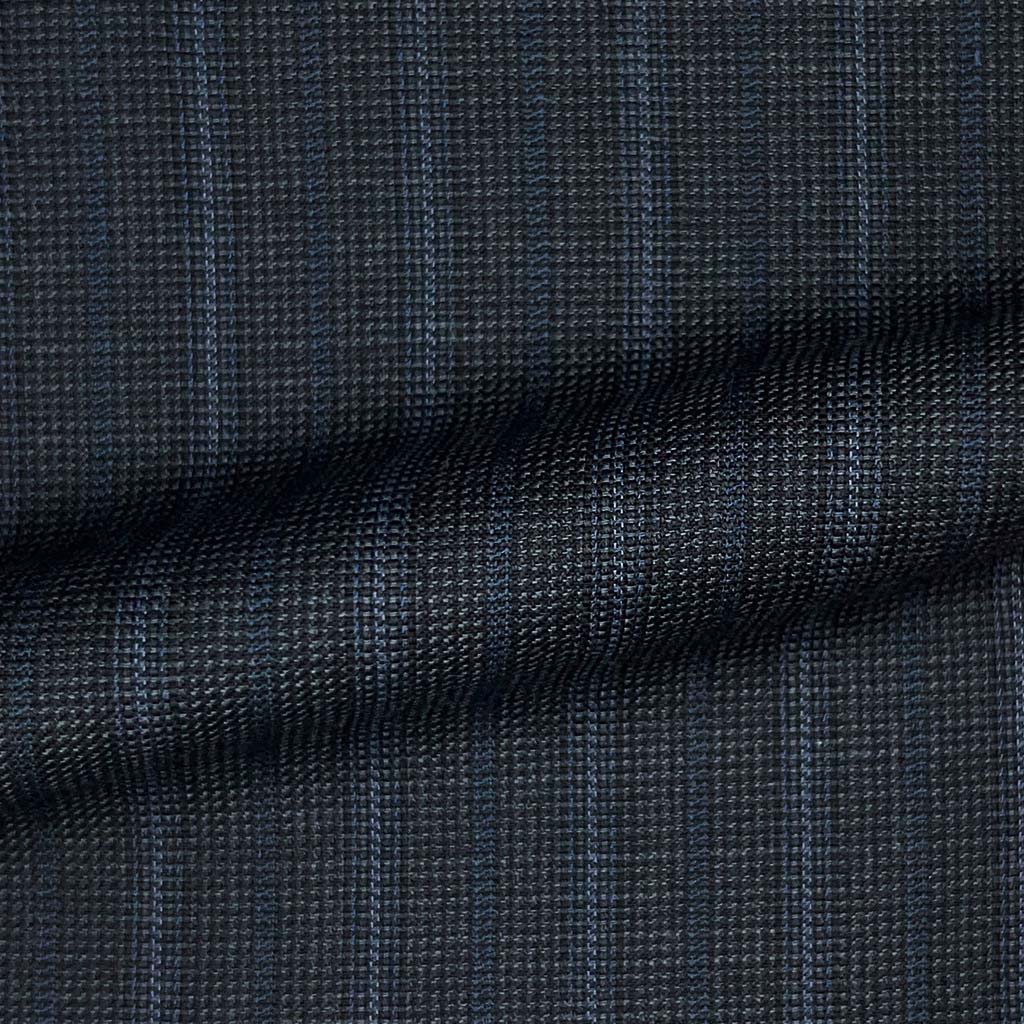 Westwood Hart Online Custom Hand Tailor Suits Sportcoats Trousers Waistcoats Overcoats Dark Grey With Blue Pinstripes