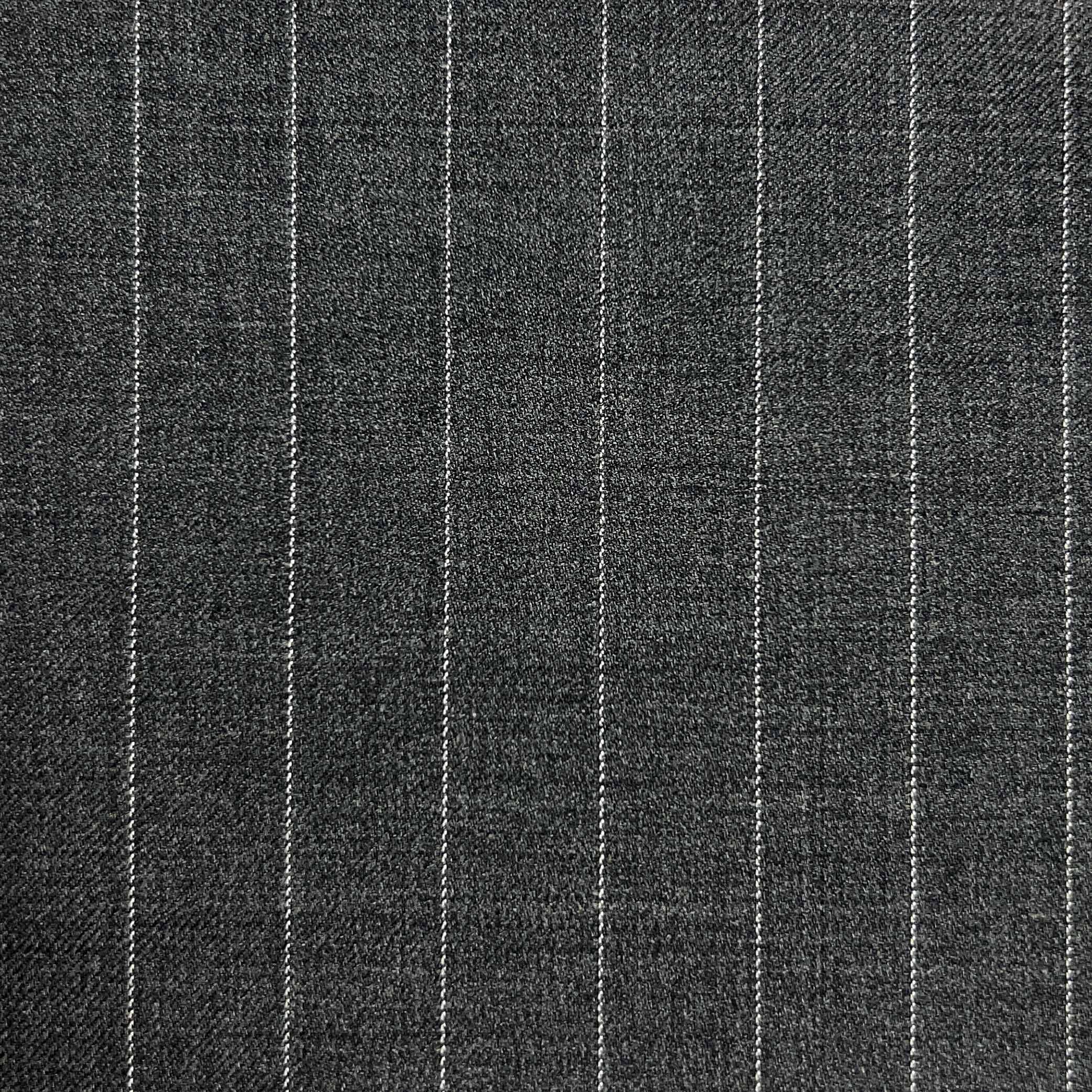 Westwood Hart Online Custom Hand Tailor Suits Sportcoats Trousers Waistcoats Overcoats Medium Grey With 5/8" Wide Stripes Design