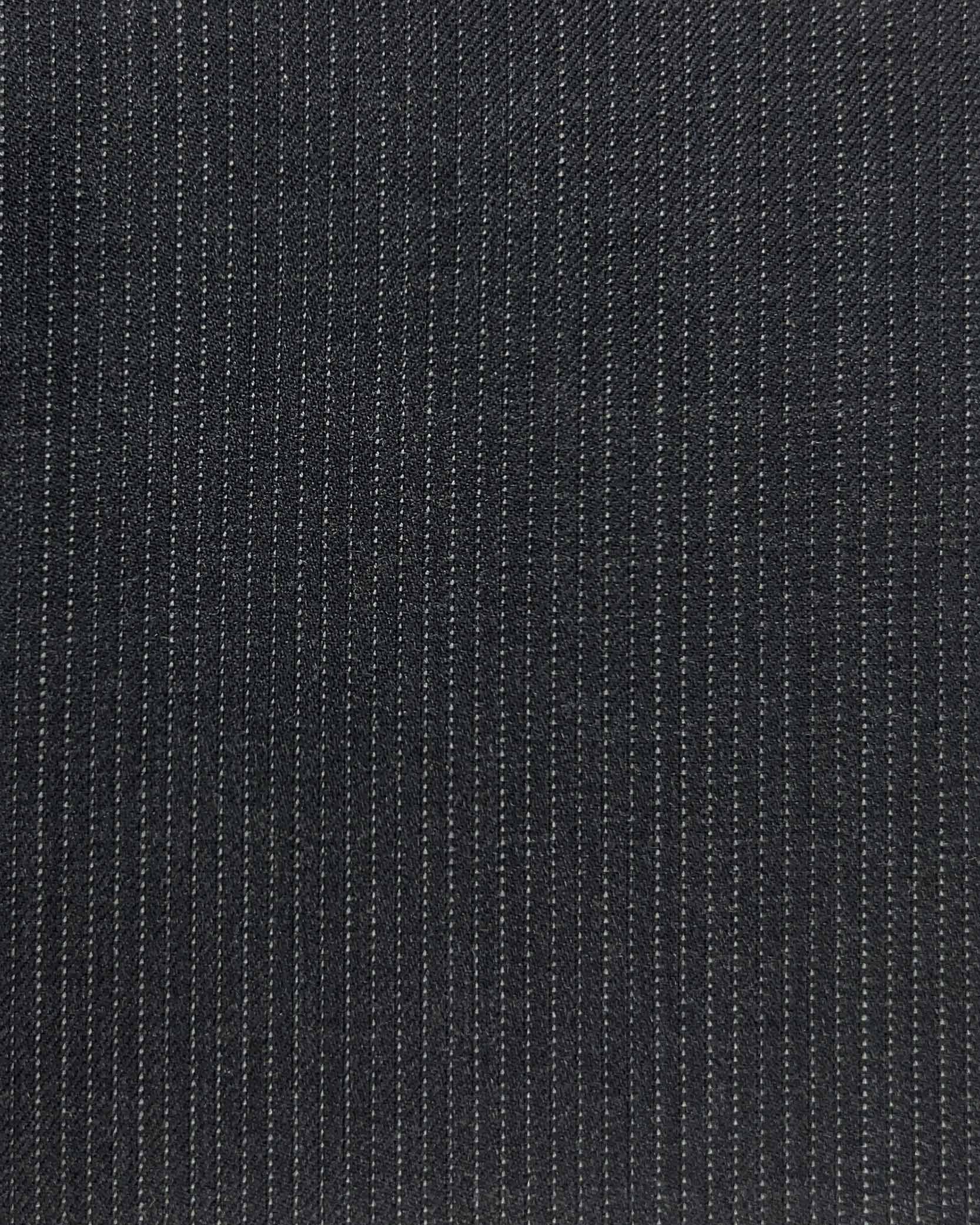 Westwood Hart Online Custom Hand Tailor Suits Sportcoats Trousers Waistcoats Overcoats Dark Grey Narrow Pinstripes Design