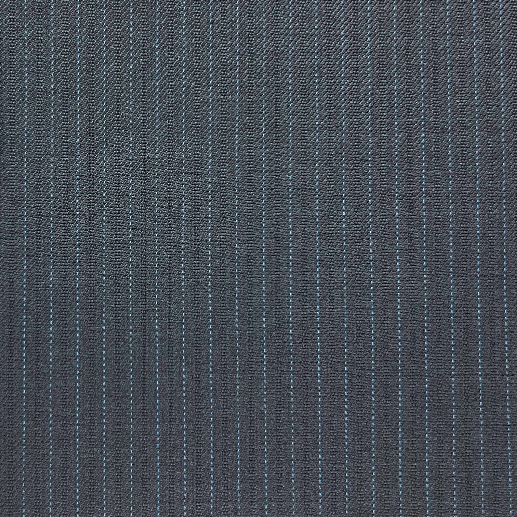 Westwood Hart Online Custom Hand Tailor Suits Sportcoats Trousers Waistcoats Overcoats Navy With Sky Blue Pinstripes Design