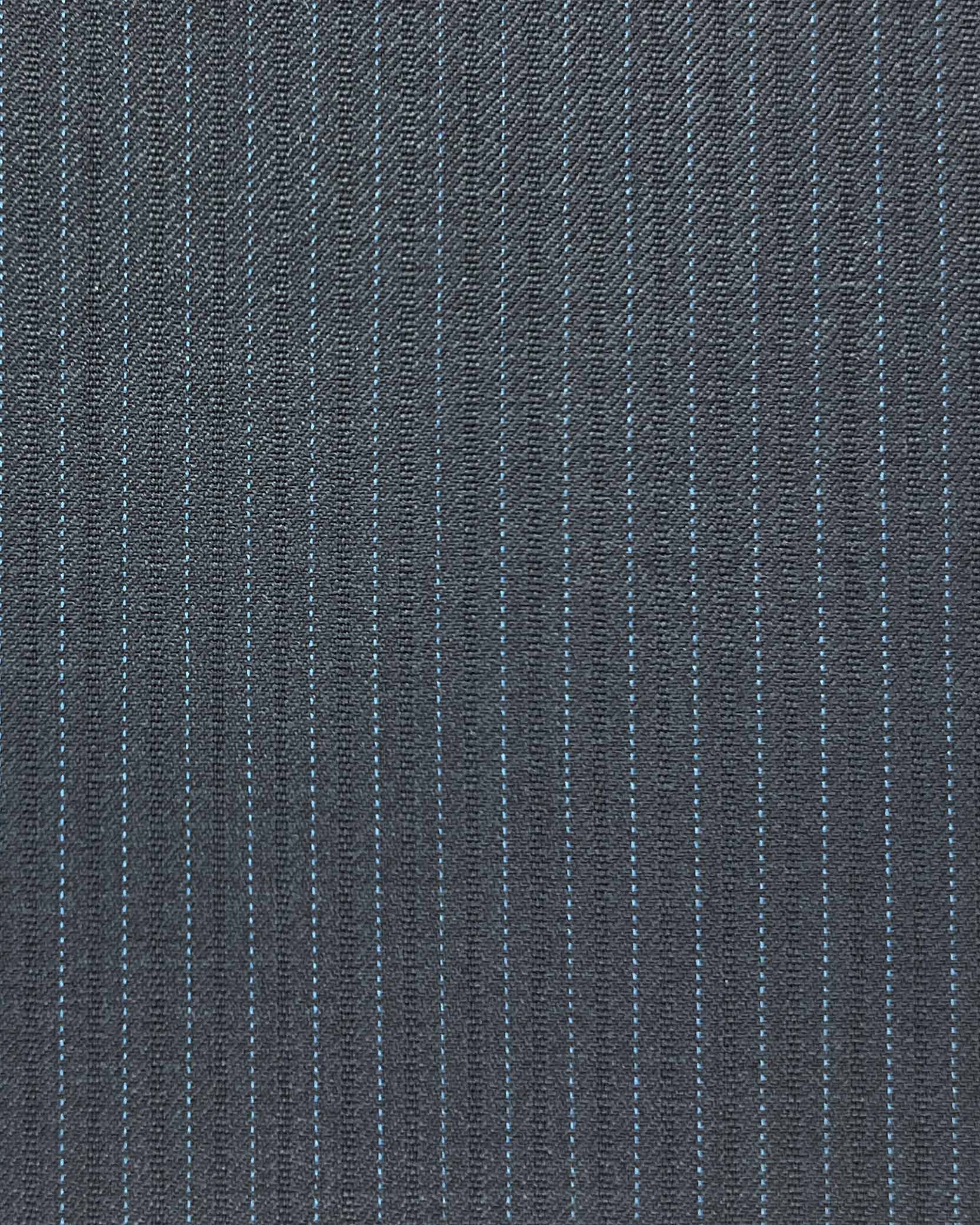 Westwood Hart Online Custom Hand Tailor Suits Sportcoats Trousers Waistcoats Overcoats Navy With Sky Blue Pinstripes Design