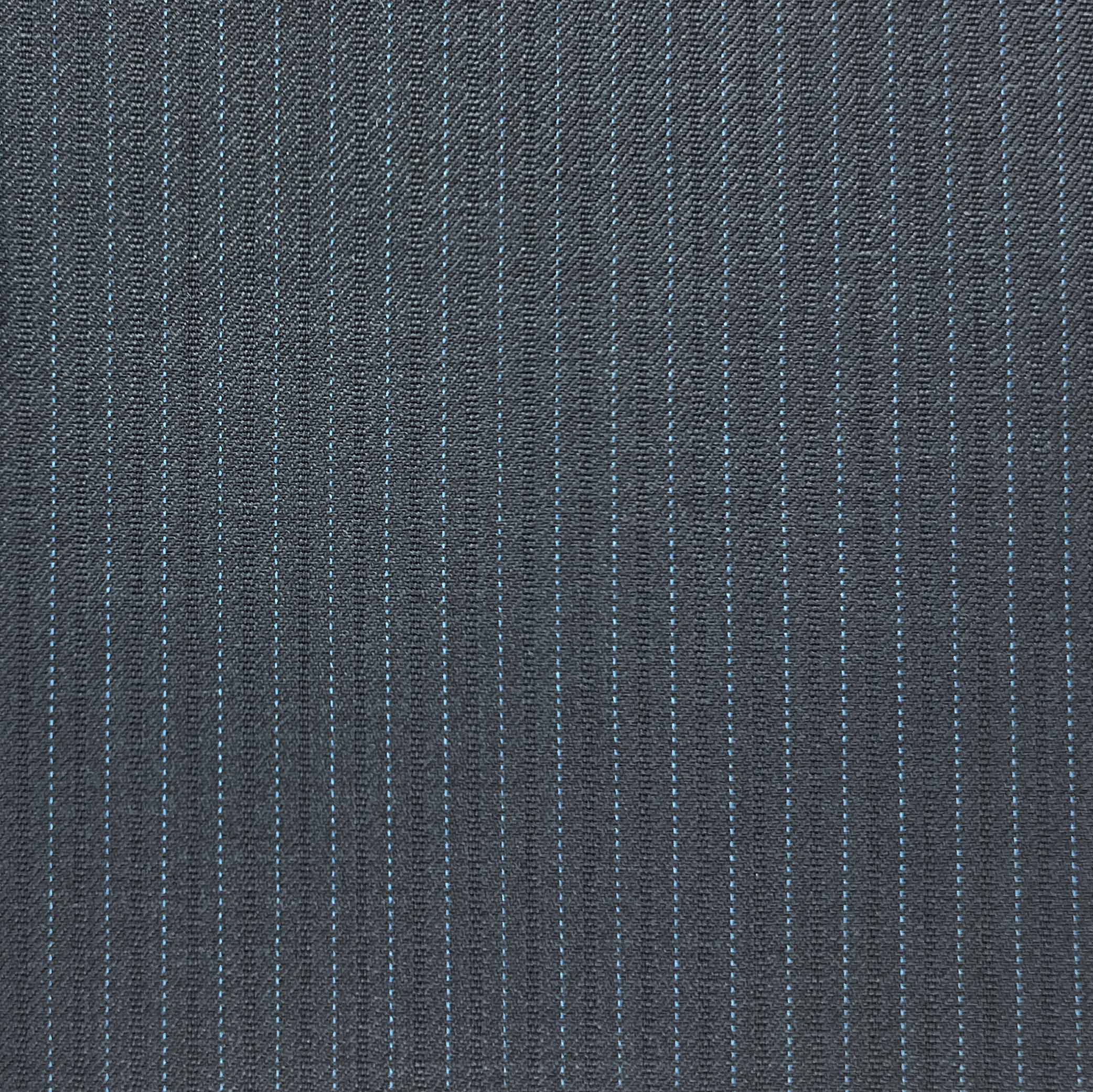 Westwood Hart Online Custom Hand Tailor Suits Sportcoats Trousers Waistcoats Overcoats Navy With Sky Blue Pinstripes Design