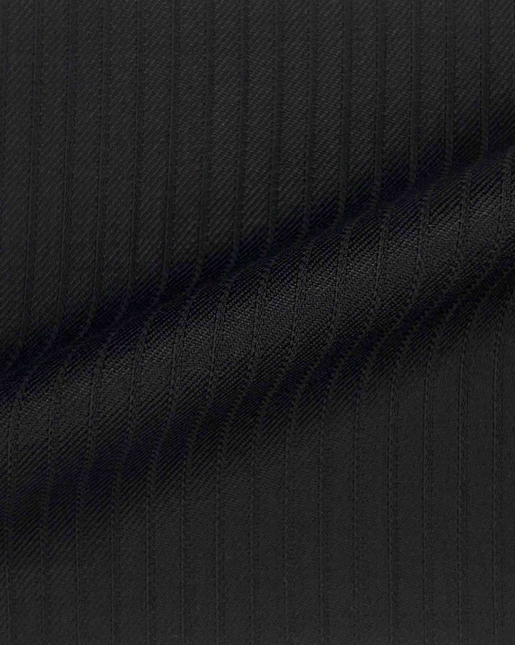Westwood Hart Online Custom Hand Tailor Suits Sportcoats Trousers Waistcoats Overcoats Black Narrow Self Stripes Design